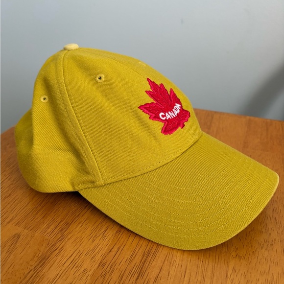 Yellow Nike Canada Hockey Maple Leaf Dad Hat - Picture 3 of 5
